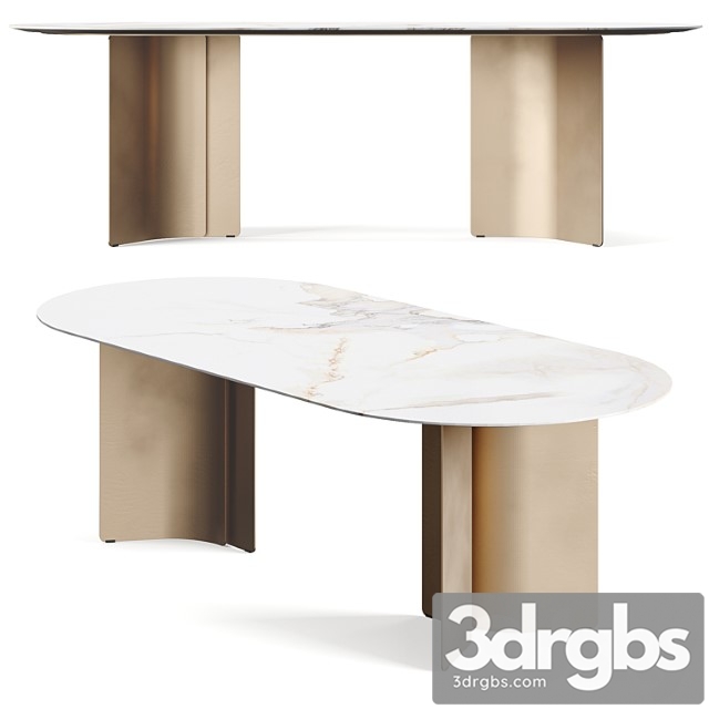 Giulio marelli wave rectangle dining table - thumbnail 1