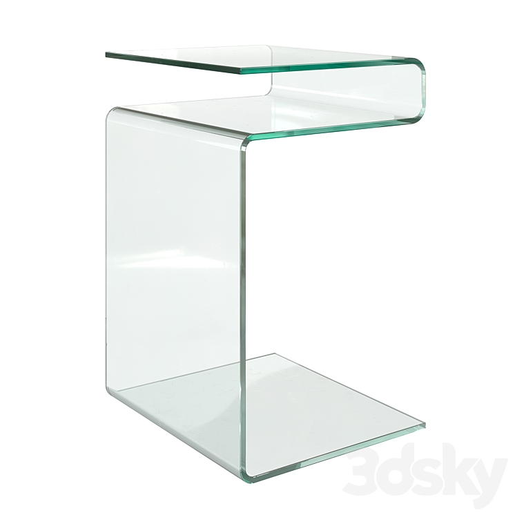 Glass coffee table ESF 3DS Max Model - thumbnail 1