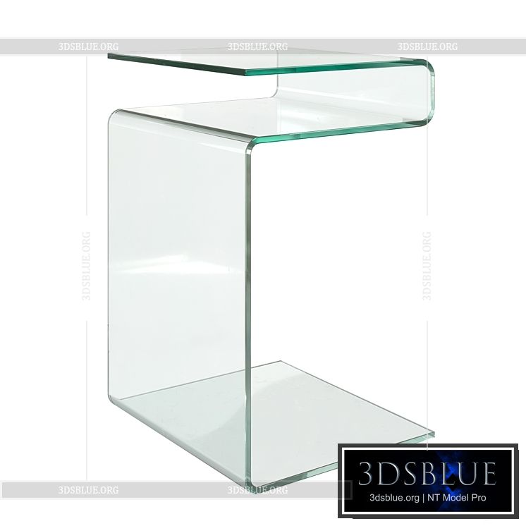 Glass coffee table ESF 3DS Max - thumbnail 3