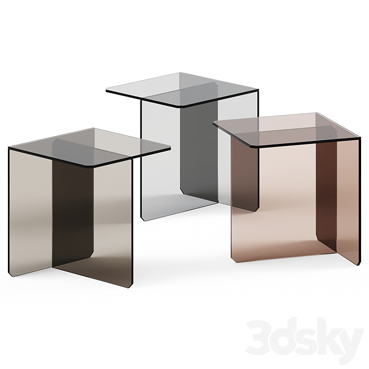 Glass coffee table KUM 3DS Max Model - thumbnail 1