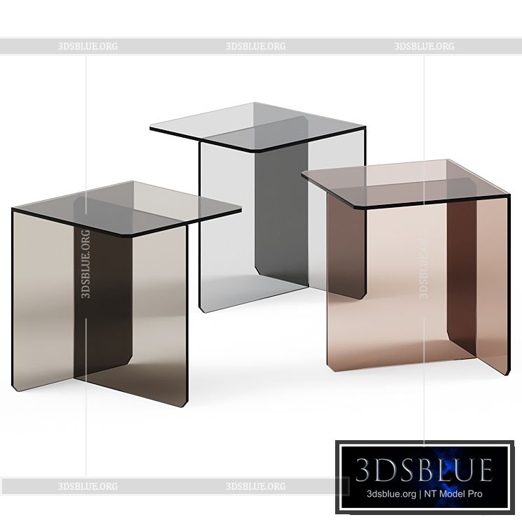 Glass coffee table KUM 3DS Max - thumbnail 3