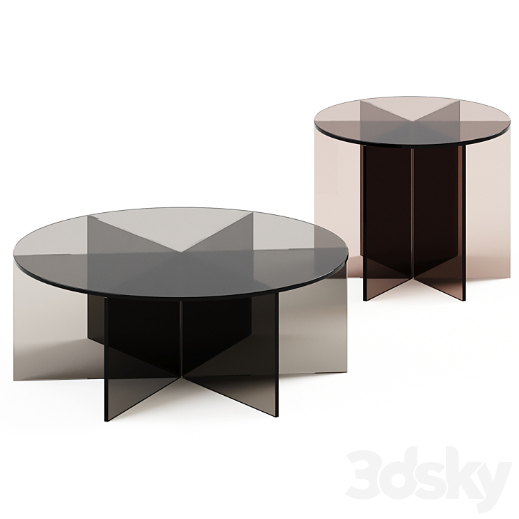 Glass Coffee Table XXX by Glas Italia 3DS Max - thumbnail 1