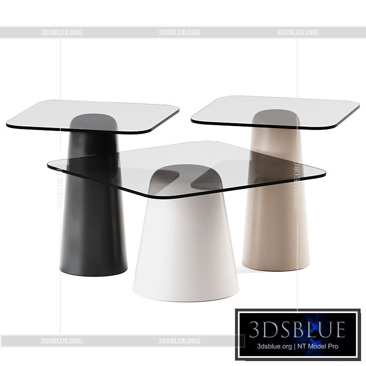 Glass Coffee Tables Balane La Redoute \/ Glass Table 3DS Max - thumbnail 3