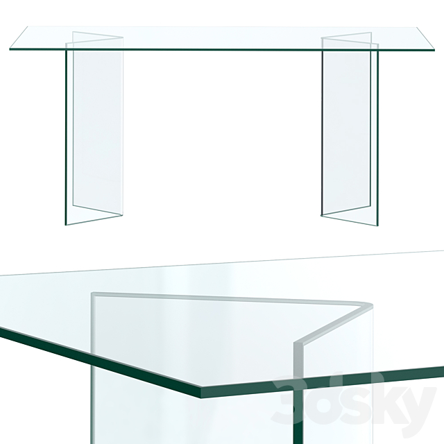 Glass table Burano 3ds Max - thumbnail 1