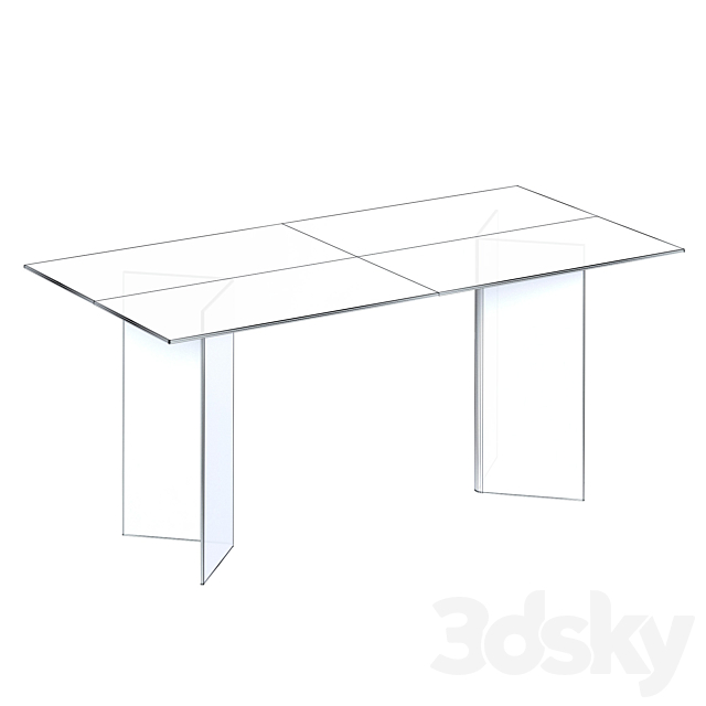 Glass table Burano 3ds Max - thumbnail 3