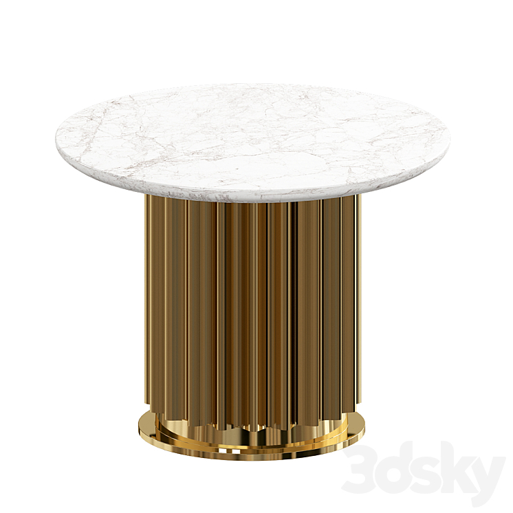 Gold Emperador Dark Coffee Table 3DS Max - thumbnail 2