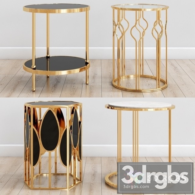 Gold Side Table 3dsmax Download - thumbnail 1