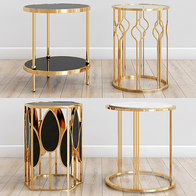 Gold side tables 3DSMax File - thumbnail 1