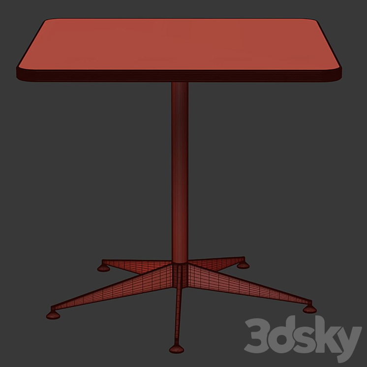 Grace restaurant square table \/ Square metal restaurant table 3DS Max Model - thumbnail 2