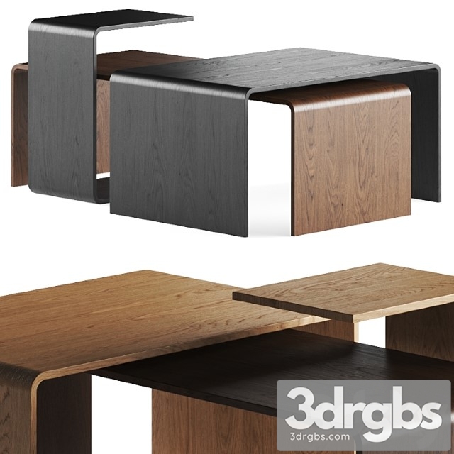 Gravelli trio wooden coffee tables - thumbnail 1