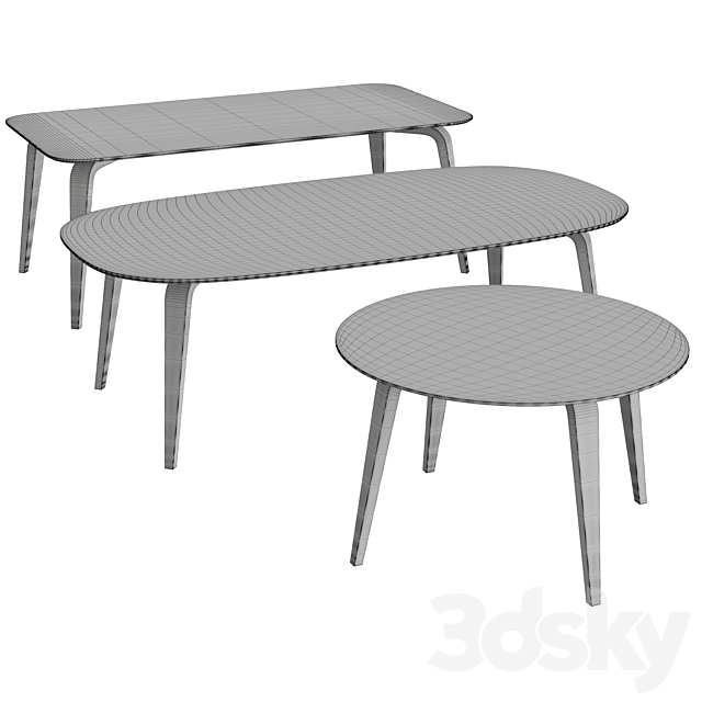 GUBI Dining Table Wood 3DSMax File - thumbnail 2