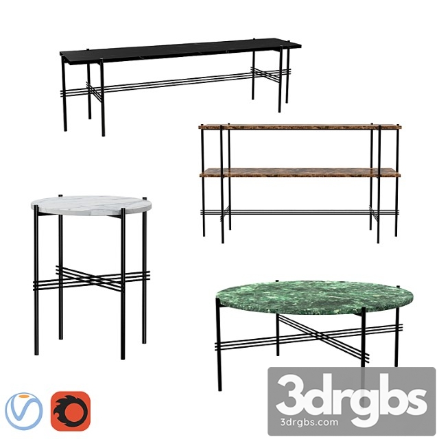 Gubi ts table set 2 3dsmax Download - thumbnail 1