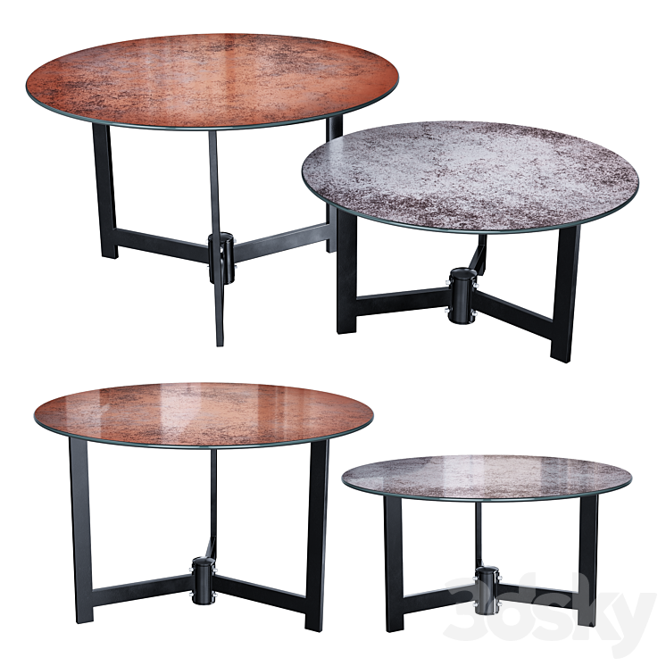 Halmar TWINS set of 2 coffee tables (gray \/ brown) 3DS Max Model - thumbnail 1