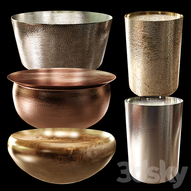 Hammered coffe table 3DSMax File - thumbnail 1