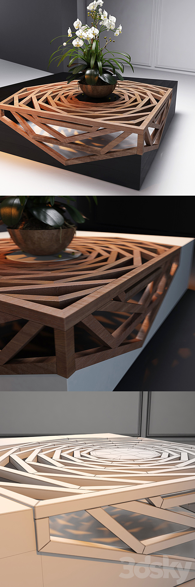 Hanako coffee table by Vito Selma 3DSMax File - thumbnail 3