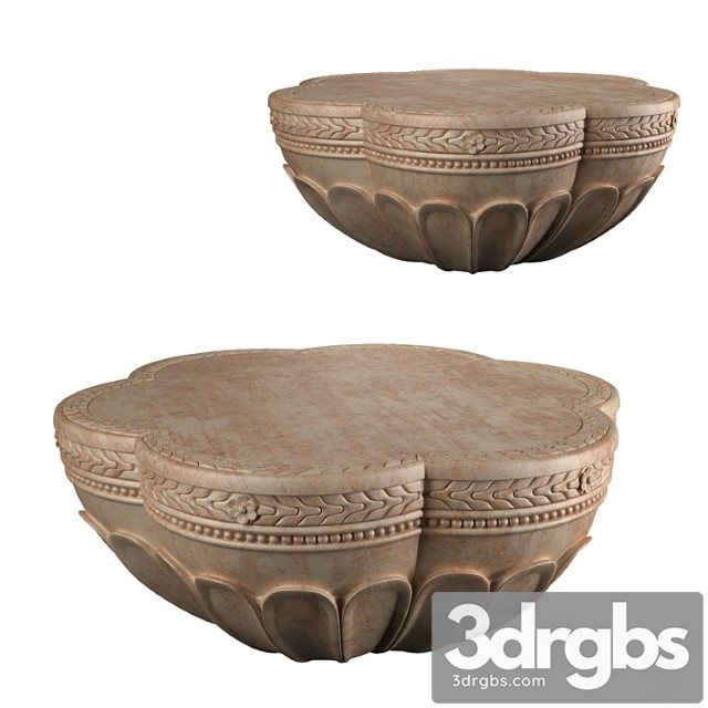 Handcarved cicely coffee table - thumbnail 1