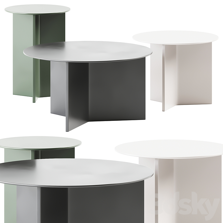 Hay Slit Coffee Tables set 3DS Max Model - thumbnail 3