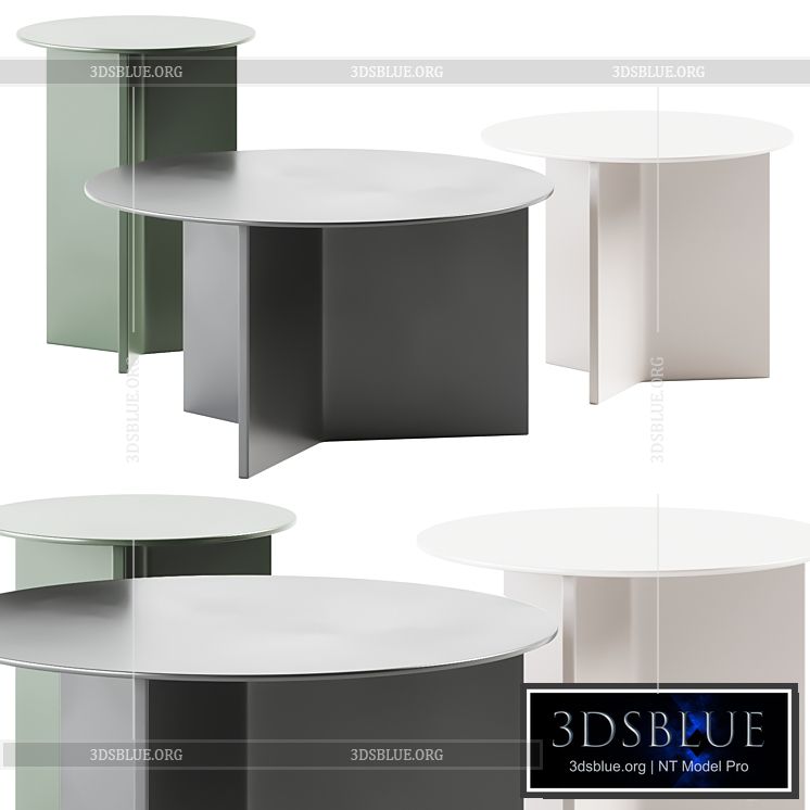 Hay Slit Coffee Tables set 3DS Max - thumbnail 3