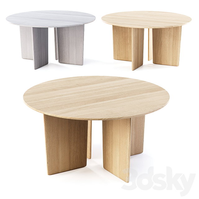 HBF Torre Round Conference Table with 4 Legs _ Round wooden table 3ds Max - thumbnail 1