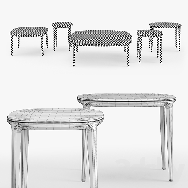 Henry coffee tables set 3DSMax File - thumbnail 3