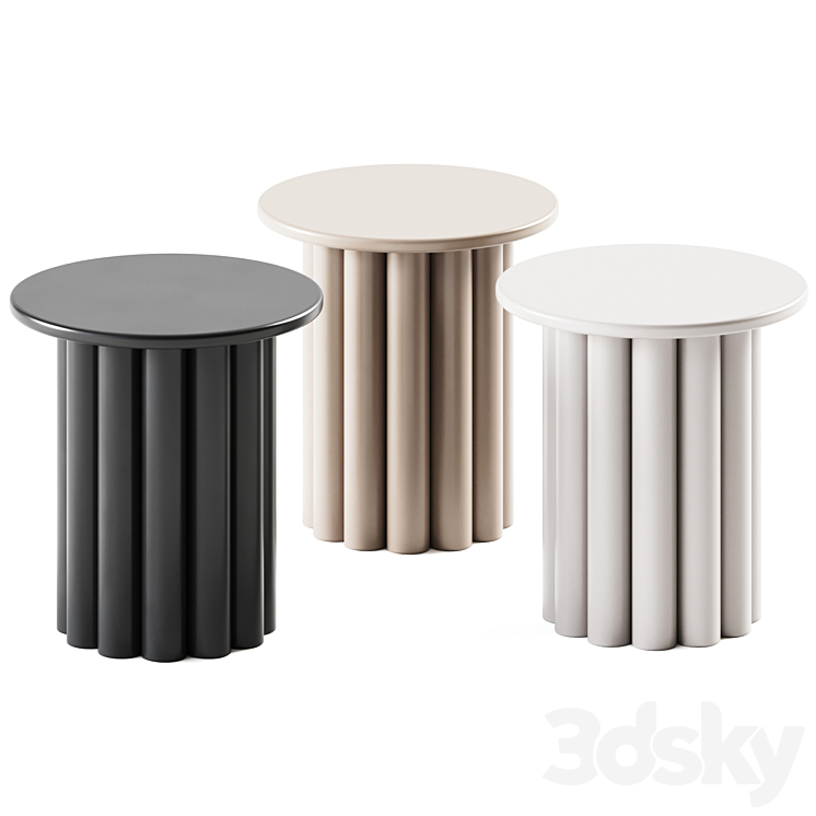 Hera Side Table Semi-Circle \/ Coffee Table 3DS Max Model - thumbnail 1