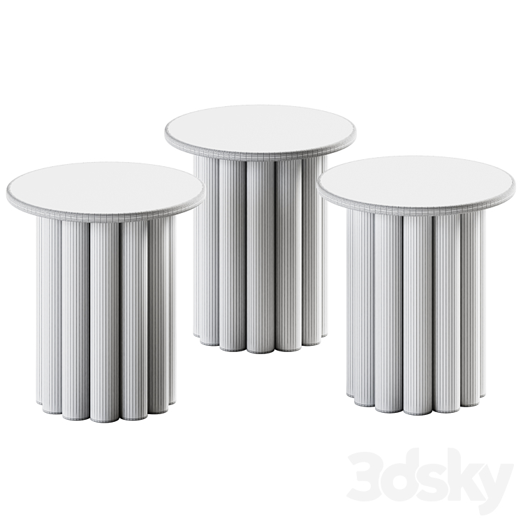 Hera Side Table Semi-Circle \/ Coffee Table 3DS Max Model - thumbnail 2