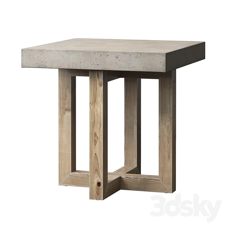 Heston Square Side Table 3DS Max - thumbnail 1