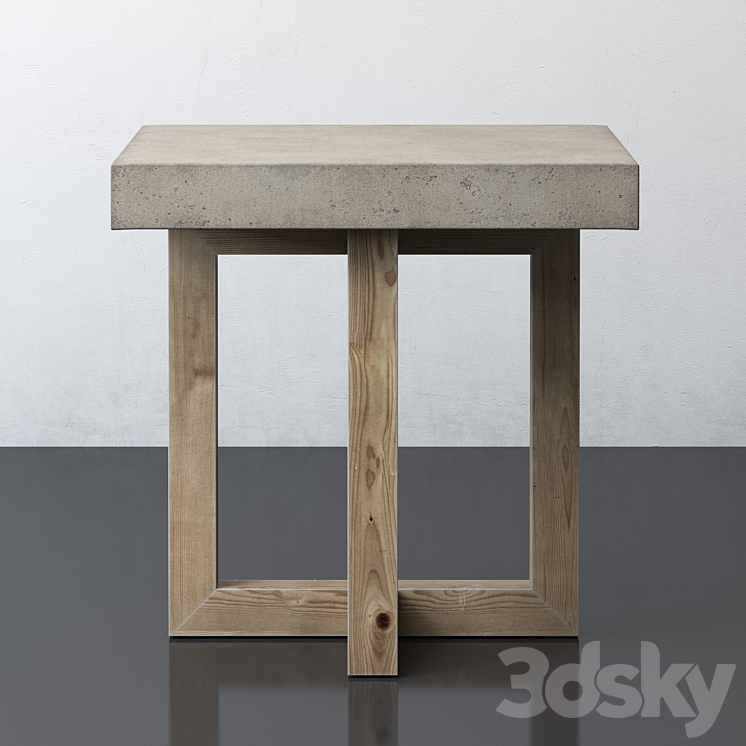 Heston Square Side Table 3DS Max - thumbnail 2