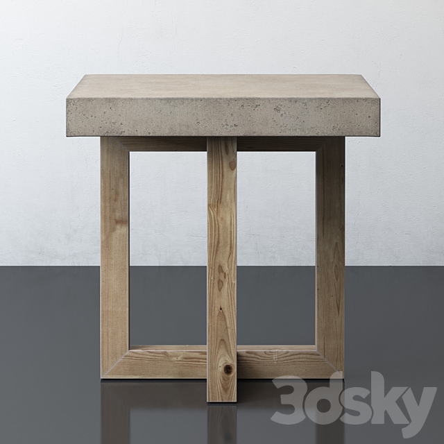 Heston Square Side Table 3DSMax File - thumbnail 2