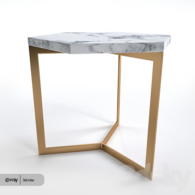 Hex side table hudson drink table set 3DSMax File - thumbnail 2