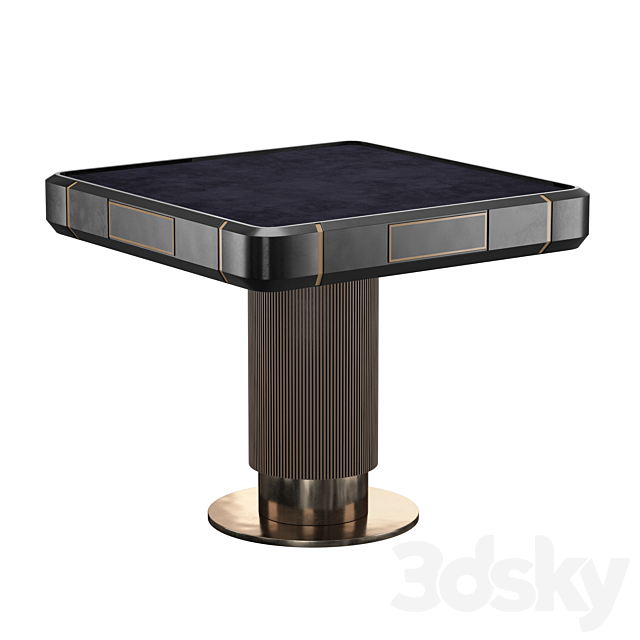 high square poker table 3ds Max - thumbnail 2