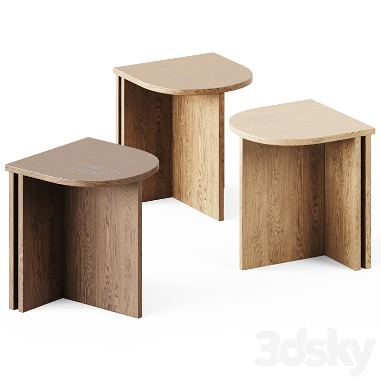 Hinoki Wood Round Side Table by The Citizenry 3DS Max Model - thumbnail 1