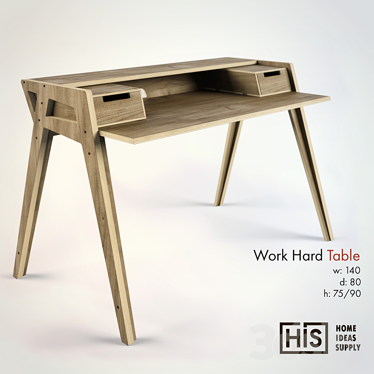 HIS – Work Hard Table 3DS Max - thumbnail 1