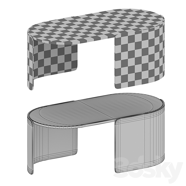 Holm Oval Marble Coffee Table (Crate and Barrel) 3DSMax File - thumbnail 5