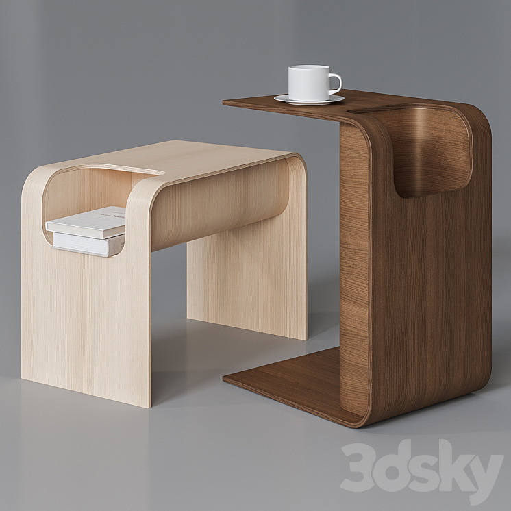 Homary Side table C-Style 3DS Max Model - thumbnail 2