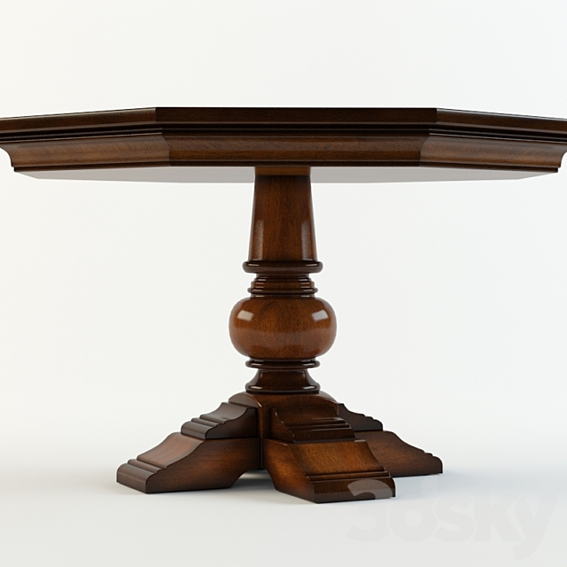 Hooker Furniture poker table 3DS Max Model - thumbnail 2