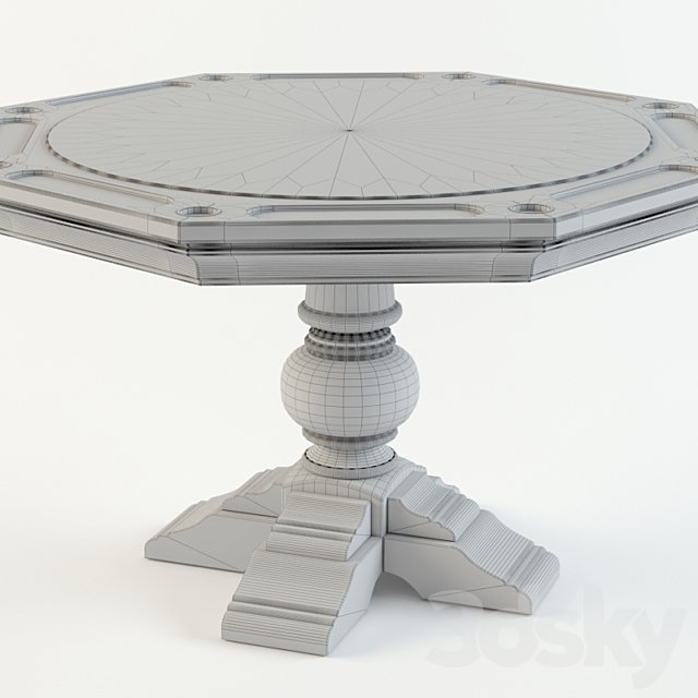 Hooker Furniture poker table 3DS Max Model - thumbnail 3