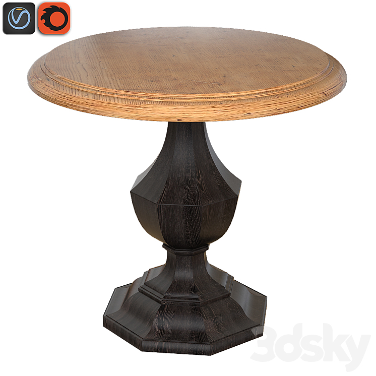 Hooker Furniture Sanctuary Wood Round Accent Table 5402-50001 3DS Max - thumbnail 1