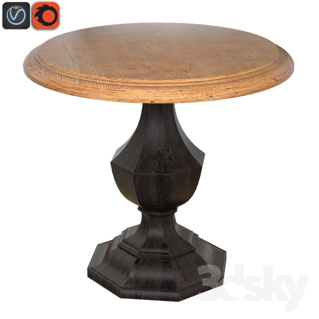 Hooker Furniture Sanctuary Wood Round Accent Table 5402-50001 3DS Max - thumbnail 3