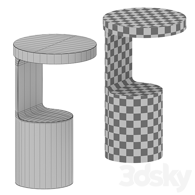 Hout End Table (Crate and Barrel) 3DSMax File - thumbnail 5