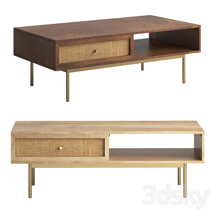 Hudson Coffee Table 3DS Max Model - thumbnail 1