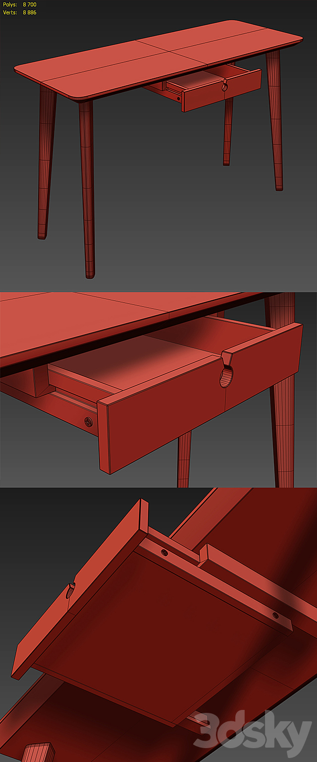 IKEA LISABO Desk 3DSMax File - thumbnail 3