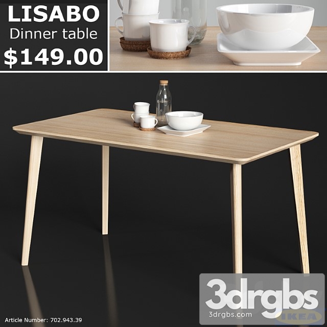 Ikea Lisabo Dinner Table 3dsmax Download - thumbnail 1