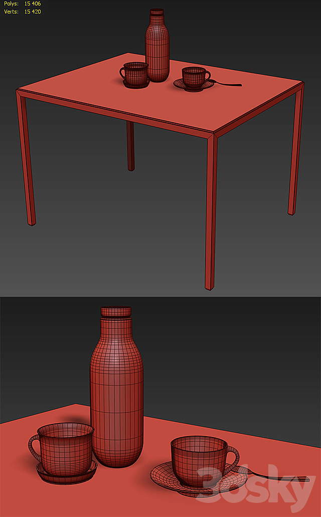 IKEA NYBODA Coffee table 3DS Max Model - thumbnail 3