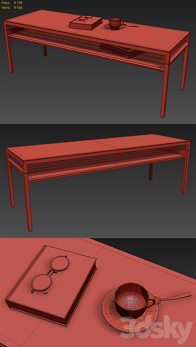 IKEA NYBODA Large Table 3DS Max Model - thumbnail 3