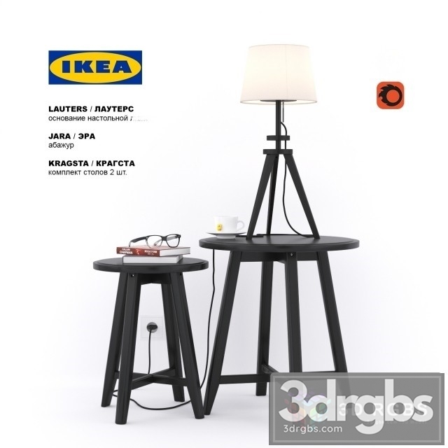 Ikea Set Kragsta Table 3dsmax Download - thumbnail 1