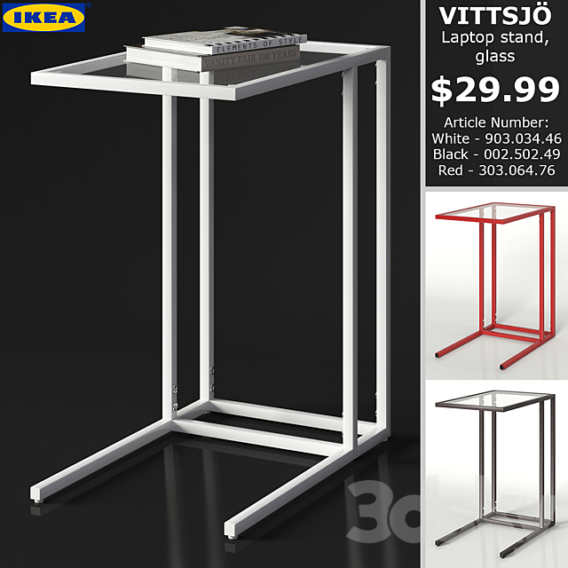 IKEA VITTSJO Laptop stand 3ds Max - thumbnail 1