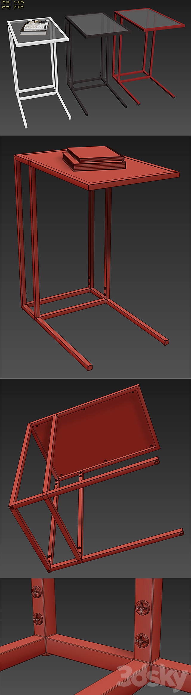 IKEA VITTSJO Laptop stand 3ds Max - thumbnail 3