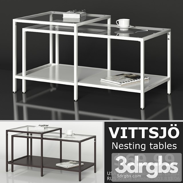 Ikea vittsjo nesting tables 2 3dsmax Download - thumbnail 1