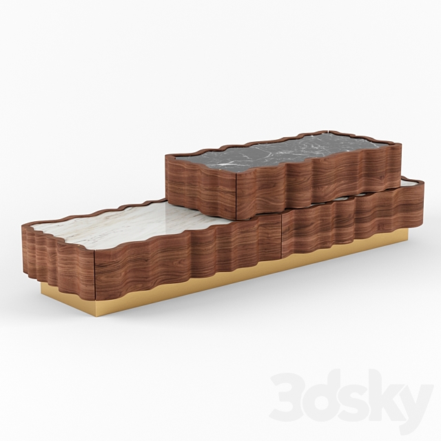 IL Pezzo 2 coffee table 3DS Max Model - thumbnail 2